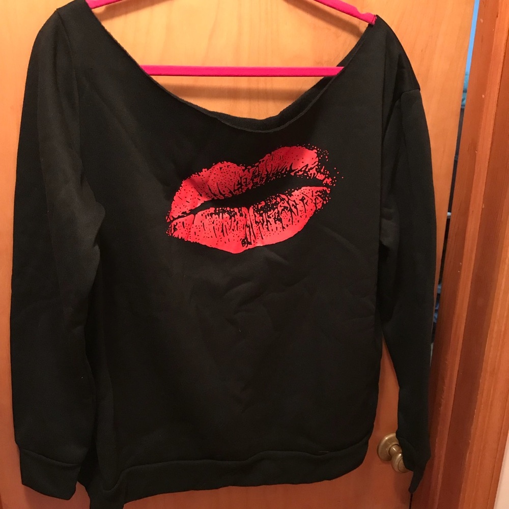 Off the shoulder sweat shirt